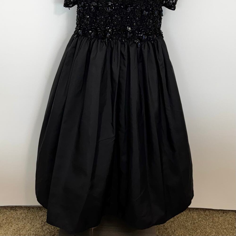 Oleg Cassini Black Tie Evening Heavily Beaded Gown with Trumpet Skirt Dress 6 - Picture 11 of 14